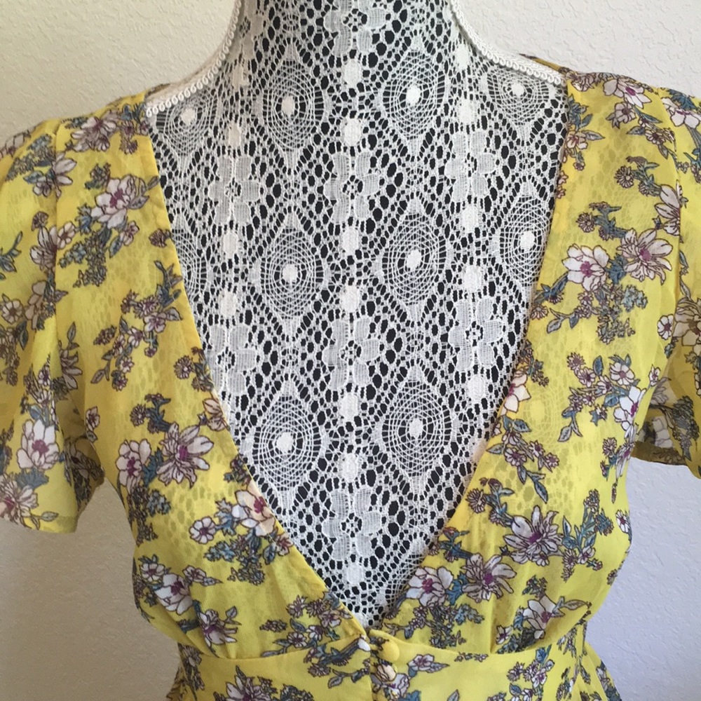 Festival dress Yellow Boho maxi dress prairie dress…